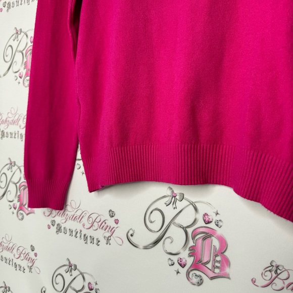 Max & Lai sweater pink bright fuchsia wool cotton and cashmere soft luxury warm - Picture 3 of 6